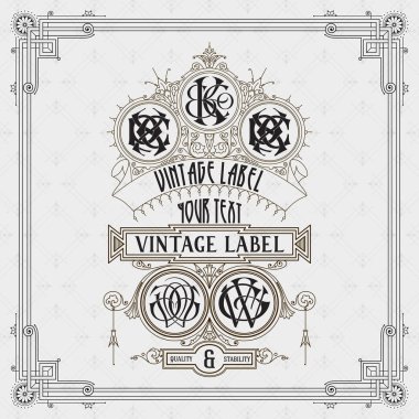 Eski vintage kartı griffin ve çiçek süsleme - vektör