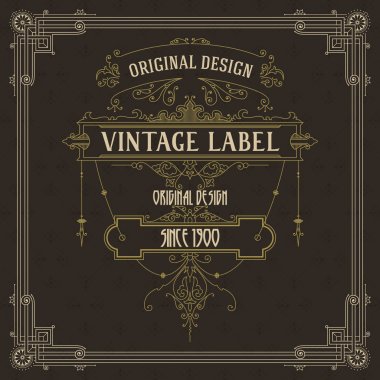 Eski vintage kartı griffin ve çiçek süsleme - vektör