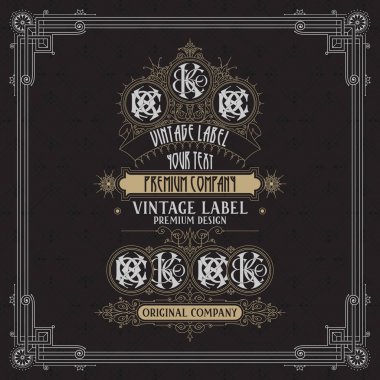 Eski vintage kartı griffin ve çiçek süsleme - vektör