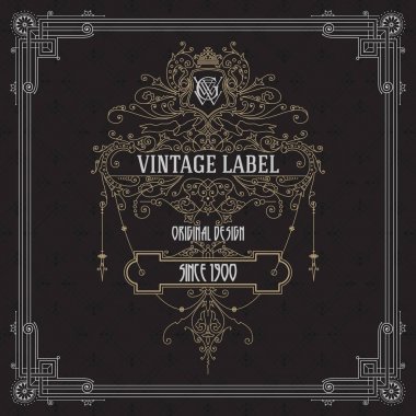 Eski vintage kartı griffin ve çiçek süsleme - vektör