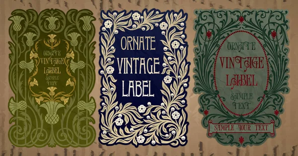 Artículos de la vendimia del vector: etiqueta art nouveau — Vector de stock