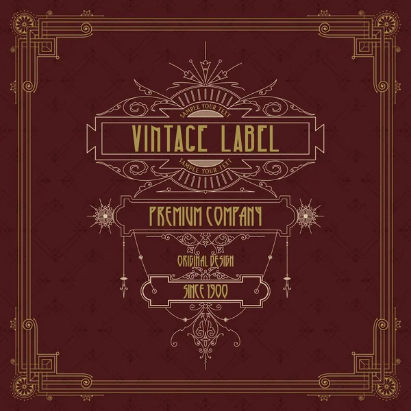 Eski vintage kartı griffin ve çiçek süsleme - vektör