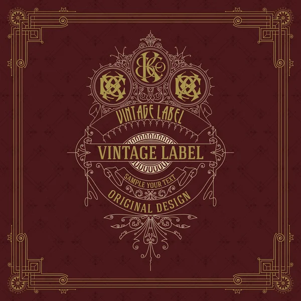 Eski vintage kartı griffin ve çiçek süsleme - vektör