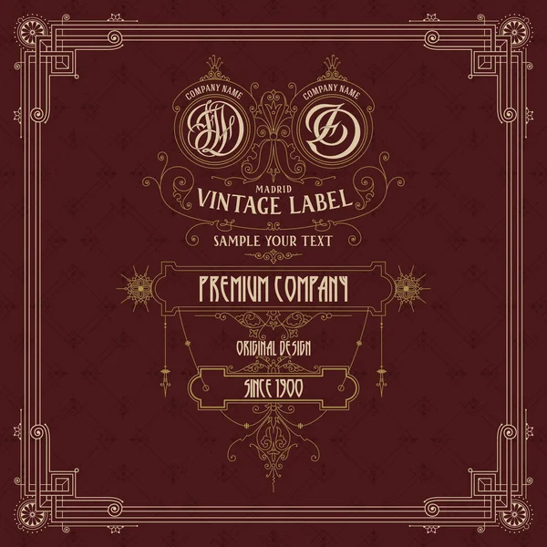 Eski vintage kartı griffin ve çiçek süsleme - vektör