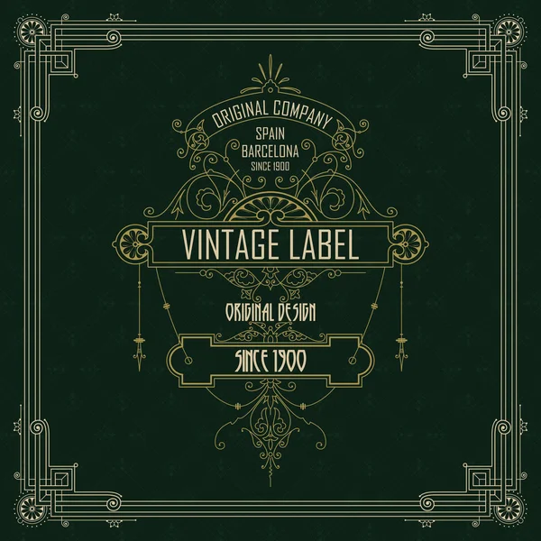 Eski vintage kartı griffin ve çiçek süsleme - vektör