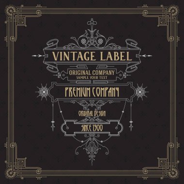 Eski vintage kartı griffin ve çiçek süsleme - vektör