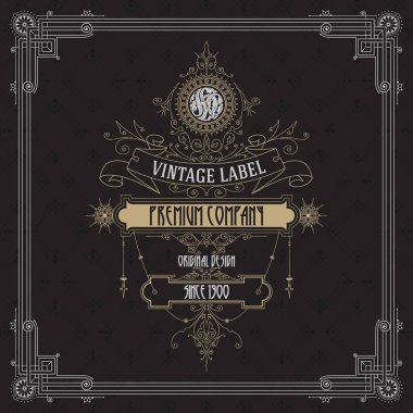 Eski vintage kartı griffin ve çiçek süsleme - vektör