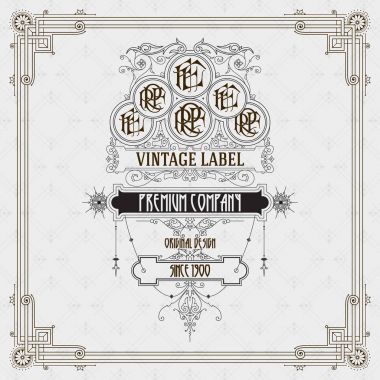 Eski vintage kartı griffin ve çiçek süsleme - vektör