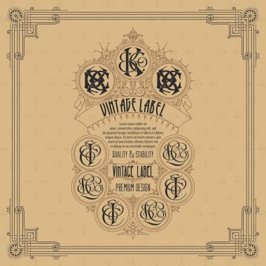 Eski vintage kartı griffin ve çiçek süsleme - vektör