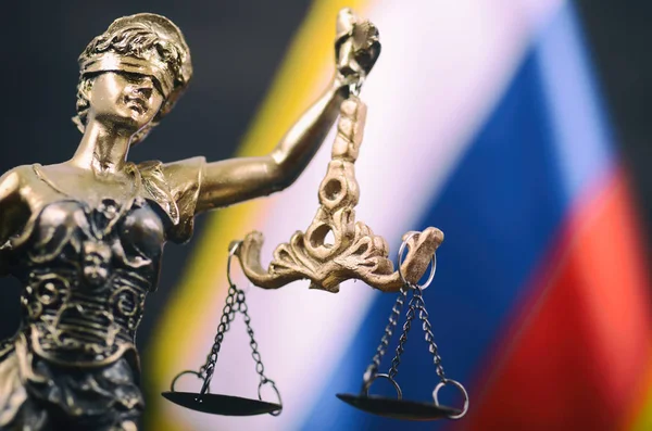 Scales of Justice, Justitia, Lady Justice in front of the Russia