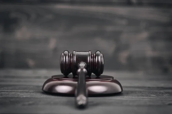 Judge Gavel on a black wooden background. — Stock Photo, Image