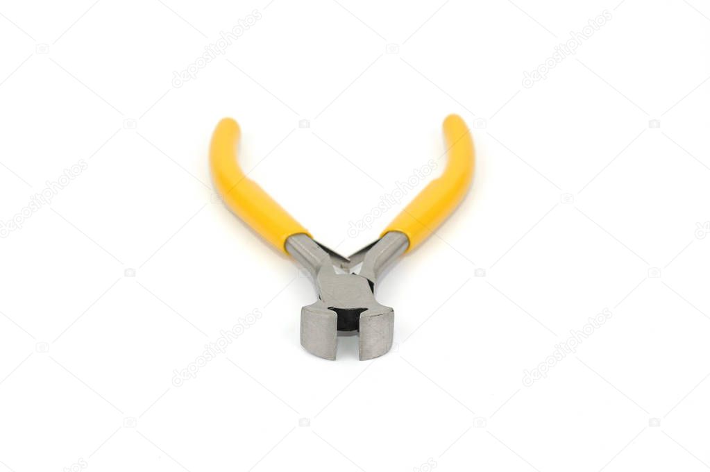 End-Cutting Pliers on the white background