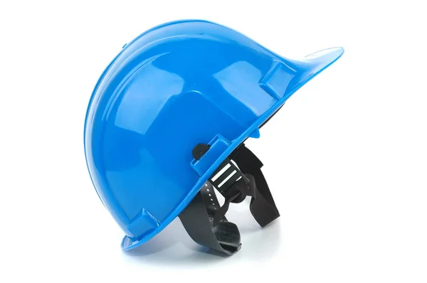 Casco de seguridad azul sobre fondo blanco —  Fotos de Stock