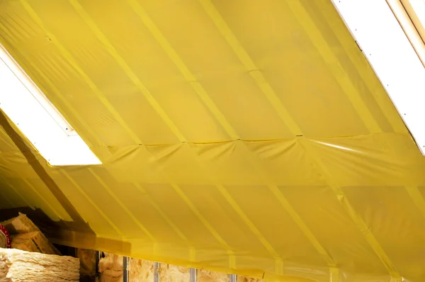 Attic when installing waterproofing — Stock Photo, Image