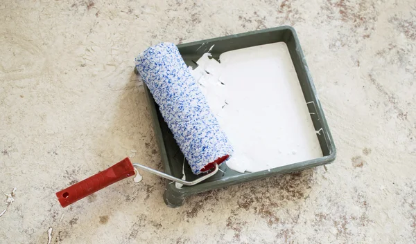 Tepsi ve boya duvarları boya silindiri 