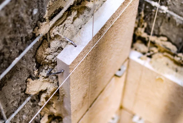 Tecnología de instalación de baldosas de mármol — Foto de Stock