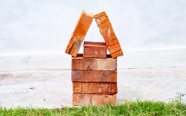 Miniatuur - bouwen met baksteen — Stockfoto