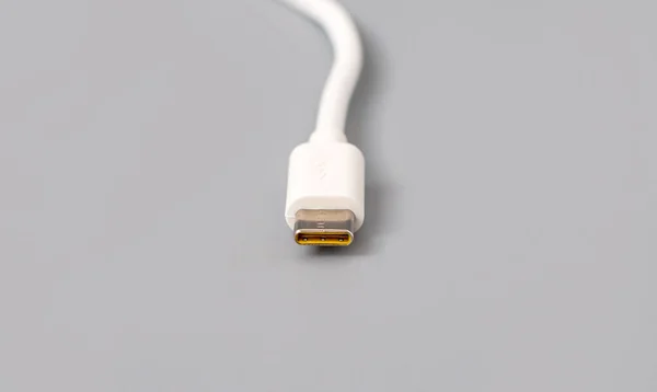 White Cable Type Interface Gray Background — Stock Photo, Image