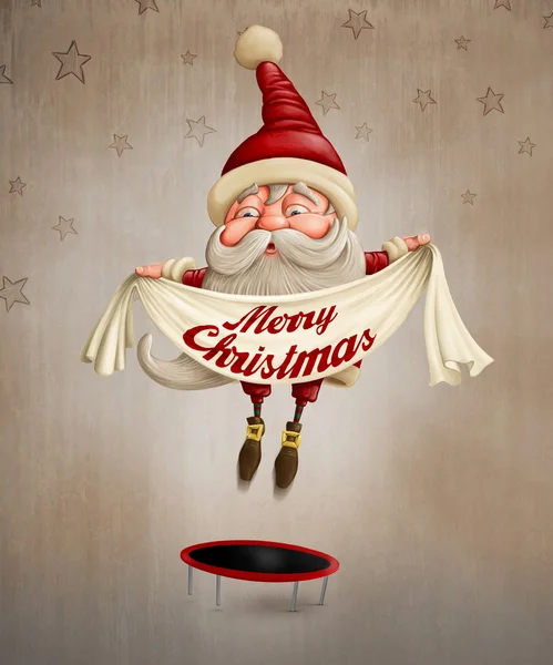Santa Claus saltando —  Fotos de Stock