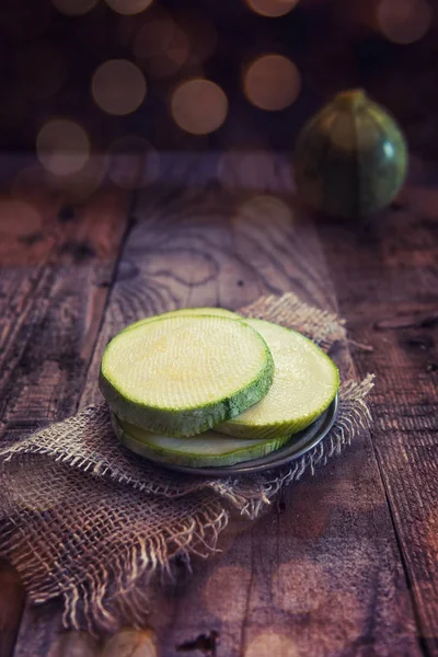 Zucchine rotonde affettate — Foto Stock