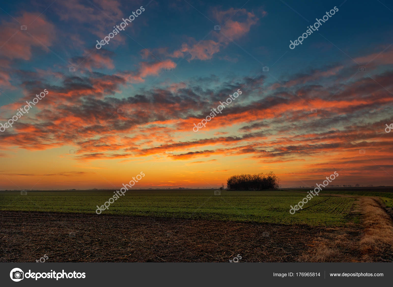 Heure Coucher Soleil Dans Nord Italie Photographie