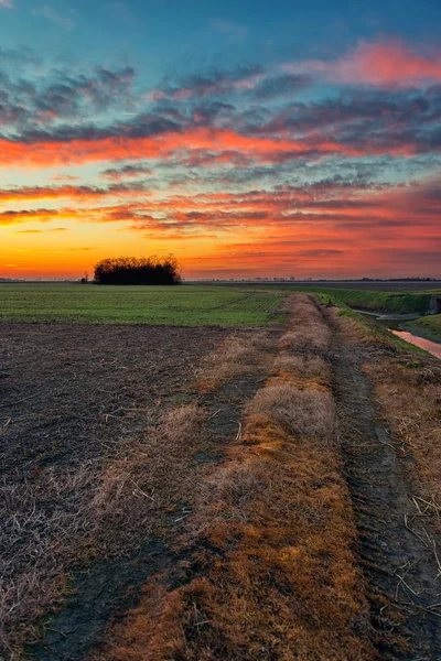 Čas Západu Slunce Severní Itálii — Stock fotografie