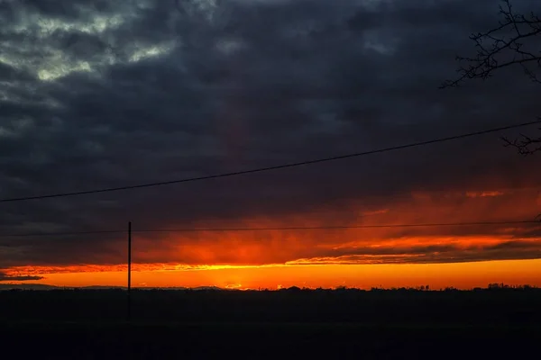 Hora Pôr Sol Norte Itália — Fotografia de Stock