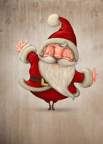 Счастливые объятия Санта Клауса — стоковое фото