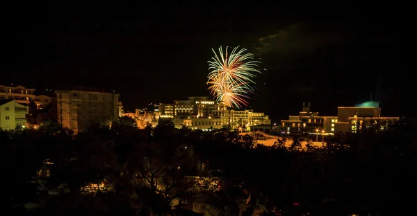 Fuegos Artificiales Becici Montenegro — Foto de Stock