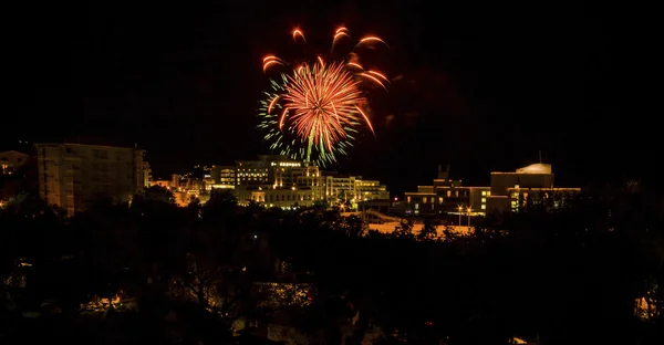 Fogos Artifício Becici Montenegro — Fotografia de Stock