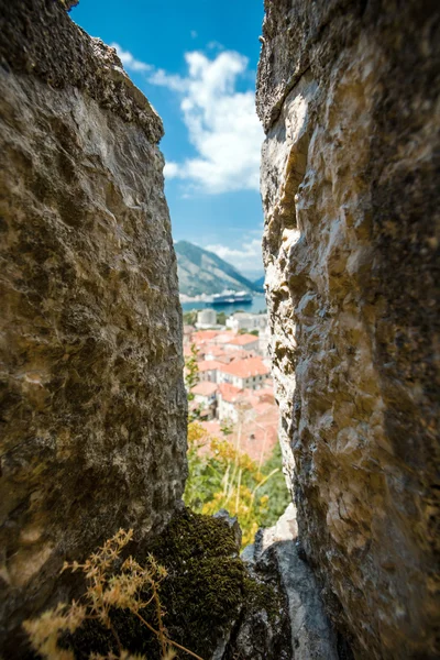 在黑山科托尔市的堡垒墙 — 图库照片