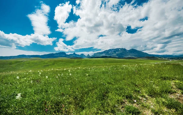 Montenegro colline, erba verde e nuvole — Foto Stock