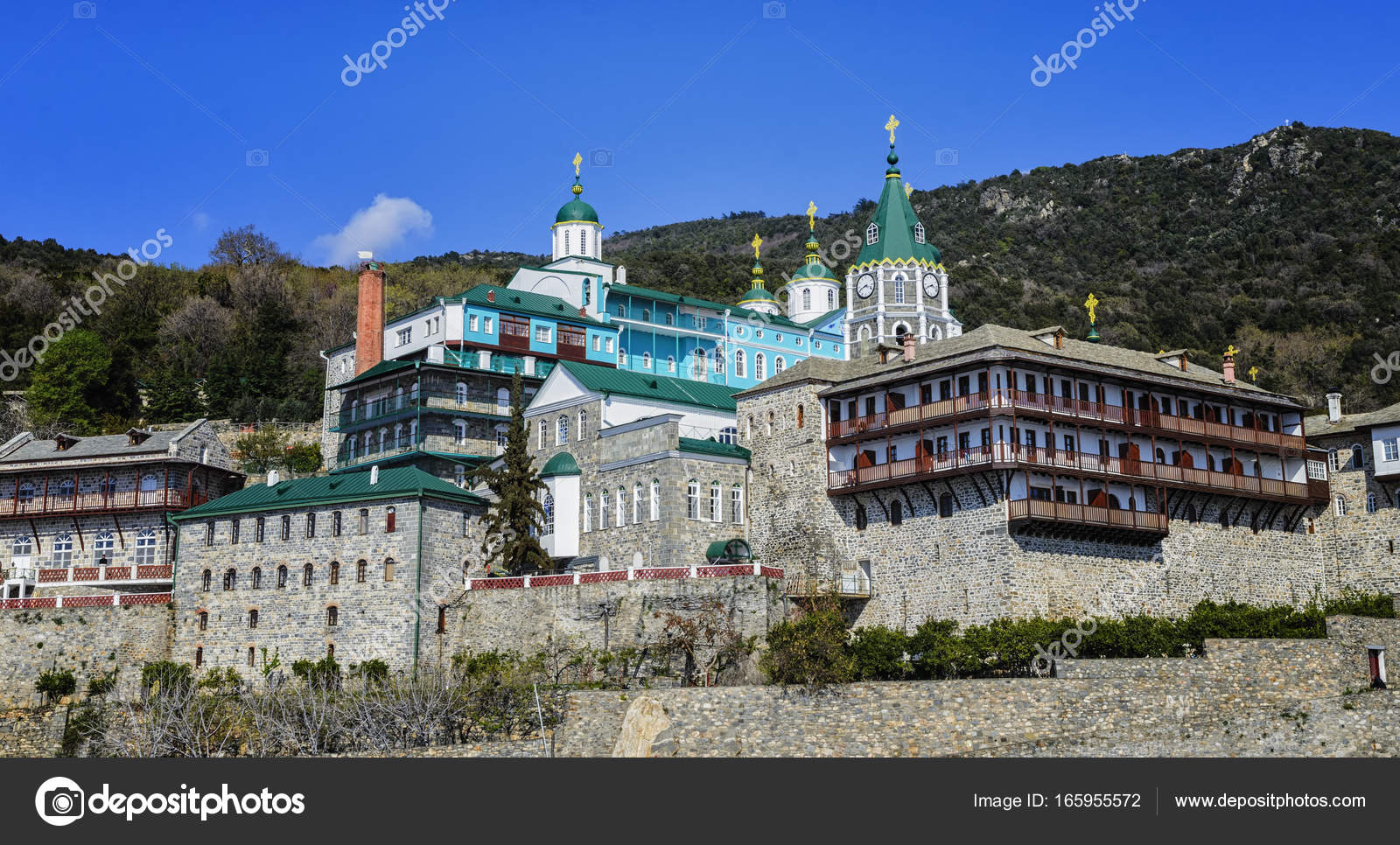 Saint Panteleimon Monastery, Athos Peninsula, Mount Athos — Stock Photo