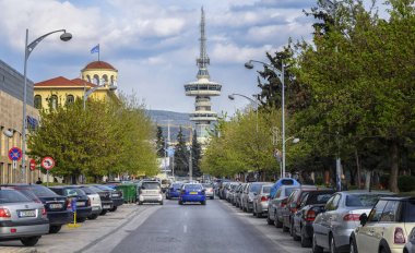 Olduğunu Thessaloniki, Yunanistan - 26 Şubat 2017: bir 76-metre-ta Ote Tower