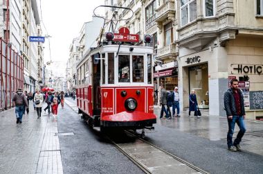 İstanbul (Taksim rota - tünel) Nisan 2014 yılında eski tramvay