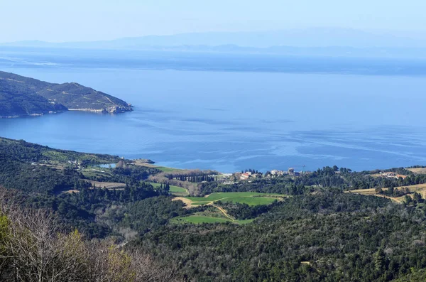 The nature of the Holy Mountain Athos, Greek Macedonia — Stock Photo, Image