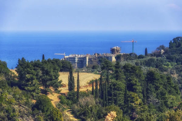 Mosteiro de Vatoped na montanha de Athos holy — Fotografia de Stock