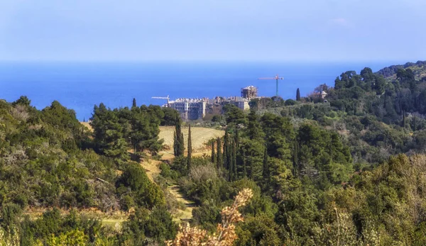 Verkennen van de aard van de heilige berg van Athos in Griekenland — Stockfoto