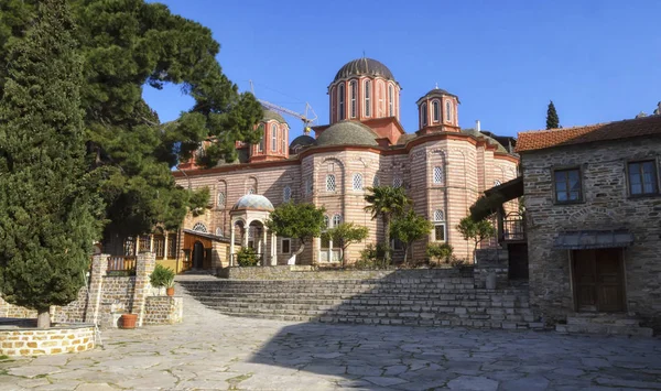 Na terytorium Święty Ksenofont klasztor na Athos, Grecja — Zdjęcie stockowe