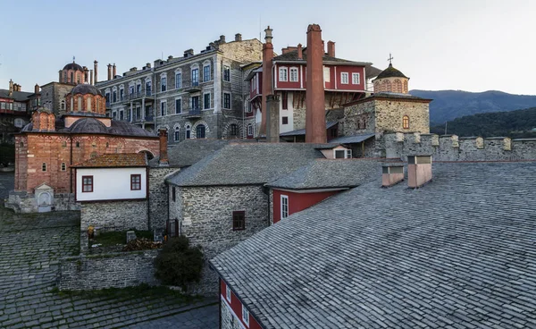 A Szent és nagy kolostor, a Vatopedi, a Mount Athos, Görögország — Stock Fotó