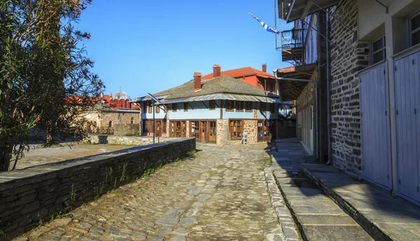 Detalhes do edifício em Karyes on Holy Mount Athos, Grecia — Fotografia de Stock