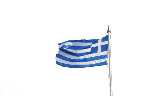 Griekse vlag geïsoleerd op wit — Stockfoto