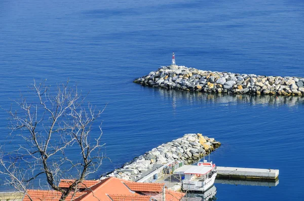 Harbor of the Monastery of Vatoped on Mount Athos — Stock Photo, Image