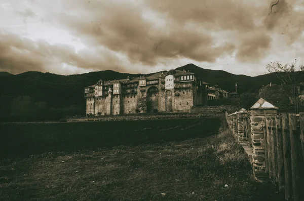 Monasterio Iviron en el Monte Athos, Chalkidiki, Grecia — Foto de Stock