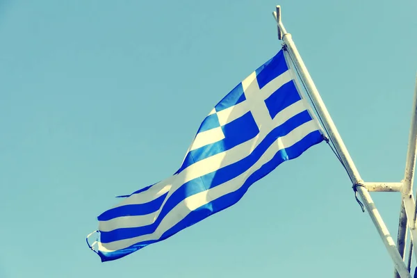 Wapperen Wind Vlag Van Griekenland — Stockfoto