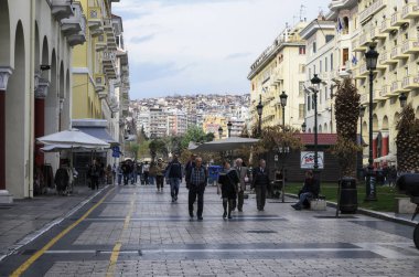 Thessaloniki, Yunanistan - 26 Mart: Aristotelous Square Mart 26