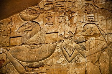 Antik hiyeroglifler duvar, Karnak Tapınağı,
