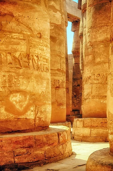 Stora Hypostyle Hall Vid Templen Karnak Gamla Thebe Luxor Egypten — Stockfoto