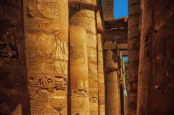 Grande Salão Hypostyle Nos Templos Karnak Antiga Tebas Luxor Egito — Fotografia de Stock