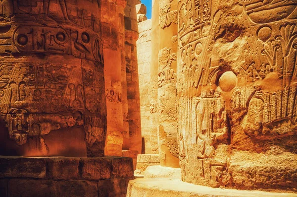 Sloupová Síň Mraky Chrámy Karnaku Théby Luxor Egypt — Stock fotografie